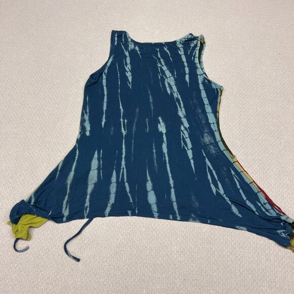 Kathmandu Imports Top Womens S/M Colorblock Tie Dye Tank Boho Hippie Stretch - Picture 3 of 5